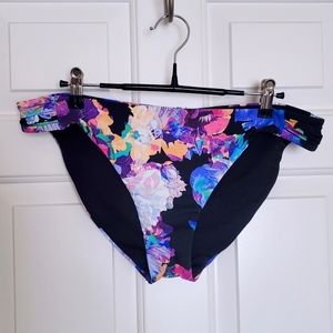 Bar III Black Floral Bikini Bottoms - Size XL